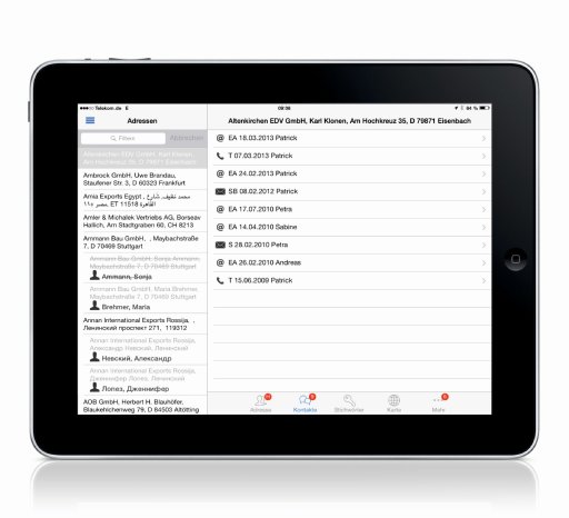 cobra_Mobile_CRM_iPad_Adressliste_mit_Kontakten_zur_Adresse.jpg