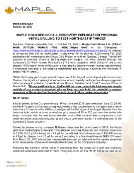 22102020_EN_MGM Commences Fall 2020 Exploration targeting NE IP.pdf