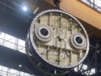 Ausbau des Rotors mit einem Durchmesser von vier Metern und einem Gewicht von 55 Tonnen für den Serviceeinsatz