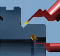 Inclined grooving using offset tools / Image source: OPEN MIND