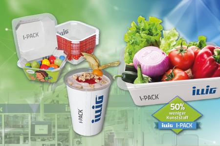 Umweltschonende Lösungen von ILLIG – über 50% weniger Kunststoff mit I-PACK®.