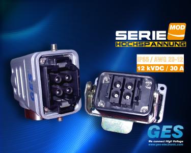 modulare Hochspannungssteckverbinder Serie-MOD, 12 kVDC / 30 A, GES Electronic & Service