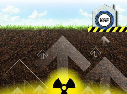 Radon ist ein natürliches Zerfallsprodukt, das in uranhaltigem Gestein im Boden entsteht