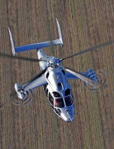 Eurocopters Hybridhubschrauber X3 übertrifft sein angestrebtes Geschwindigkeitsziel: 232 Knoten (430 km/h) bei stabilem Horizontalflug