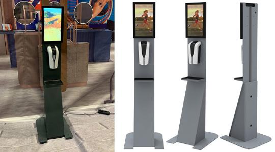 Digital Signage DS Desinfect Stele - Multi Touch Display & Desinfektionsspender