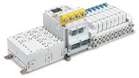 Das neue modulare Feldbussystem der Serie EX245-PFS1 sorgt dank der Verbindung der Kommunikationsprotokolle PROFIsafe und PROFINET für eine besonders hohe Sicherheit bei zugleich umfassender Kommunikationsfähigkeit – eine ideale Lösung zur Ansteuerung von Roboteranwendungen, Foto: SMC Deutschland GmbH
