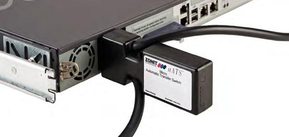 Ausfallschutz und redundante Stromversorgung mit der platzsparenden 1-Port-Variante des Zonit Transfer Switches.