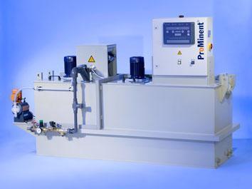Polymeransetzanlage Ultromat® ATF mit Y-Einspülung mit integrierten drei Kammern Dreikammer-Durchlaufanlage für pulverförmiges und flüssiges Flockungshilfsmittel