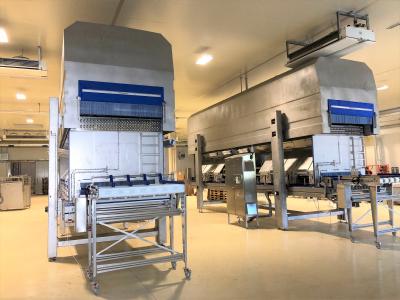 Dank seiner kompakten Bauweise lässt sich der Impingementfroster leicht in das Produktions-Layout integrieren. Foto: Dantech Freezing Systems, Bissendorf