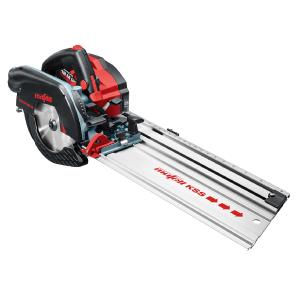 Die neue MAFELL Akku-Kappschienen-Säge KSS 60 18M bl vereint Leistungsstärke mit ausgeprägter Handlichkeit