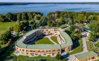 Das 360° Teamgeist Fusion House am Wolziger See nahe Berlin von oben