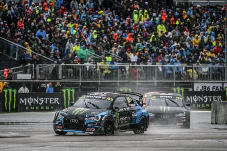 Andreas Bakkerud und Liam Doran vom Team RX Cartel verlassen sich auf Stoßdämpfer und EPS von KYB.