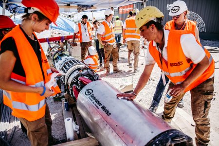 Groundhog Alpha, die mit dem Innovations-Award ausgezeichnete Tunnelbohrmaschine von Swissloop Tunneling (Quelle: Gebrüder Weiss)