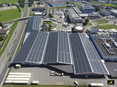Rieser + Vetter logistics distribution center with 2.34 MWp rooftop solar PV system
