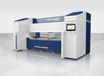 Auf der Messe SamuExpo ist die neue Schwenkbiegemaschine PowerBend Industrial zu sehen / Bildquelle: Schröder Group