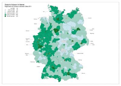 De-Domains: Verteilung der de-Domains in Deutschland