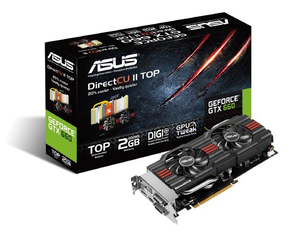 PR ASUS GeForce GTX 660 DirectCU II TOP graphics card with box.png