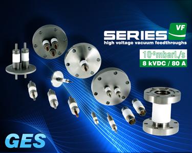 High Voltage Vacuum Feedthroughs, Hochspannungs-Vakuumdurchführungen, 8 kVDC / 80 A, GES Electronic & Service