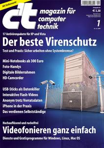 Das Titelbild der aktuellen c't-Ausgabe 1/2008