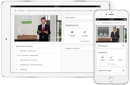 Über die Lecturio Apps haben Mitarbeiter auch unterwegs Zugriff auf die Lerninhalte - der Fortschritt wird in Echtzeit synchronisiert