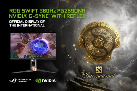 ASUS ROG Swift 360 Hz mit NVIDIA G-SYNC und Reflex-Technologien ist der offizielle Monitor des DOTA 2 The International 10 Tournament