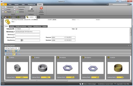 Geometrische Suche mit Cadenas und keytech 13