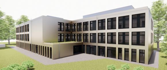 Visualisierung des Kölner Schulneubaus in der Gaedestraße