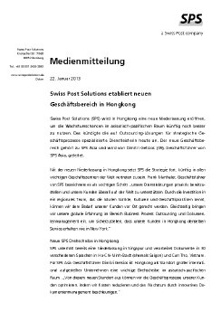 Swiss Post Solutions etabliert neuen GeschÃ¤ftsbereich in Hongkong.PDF