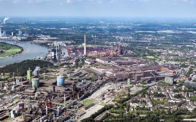 Luftaufnahme Standort Duisburg, thyssenkrupp Steel Europe AG