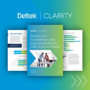 Deutsche A&E-Unternehmen adaptieren verstärkt digitale Technologien. Der Transformationsprozess schreitet zügig voran. Mit digitalen Betriebsmodellen sichert sich die Branche Wettbewerbsvorteile. Der Deltek Clarity Bericht zur Architektur- und Ingenieurindustrie 2020 in Deutschland liefert aktuelle Hintergrundinformationen.