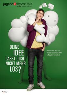 Plakatmotiv: Unter dem Motto "Deine Idee lässt Dich nicht mehr los?" hat Jugend forscht die 48. Wettbewerbsrunde gestartet (Quelle: Jugend forscht)