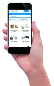 Der mobile Webshop rajapack.de ermöglicht es auch unterwegs Produkte aus der Welt der Verpackung zu entdecken und Einkäufe zu tätigen