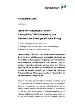 23-05-22 PM Intensiver Austausch in offener Atmosphäre - TeBIS-Kundentag von Steinhaus bei Bitbu.pdf