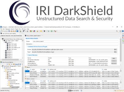 Mit IRI DarkShield können Sie Daten in mehreren semi- und unstrukturierten Dateiformaten gleichzeitig klassifizieren, finden und löschen oder anderweitig maskieren (ebenso wie Gesichter und NoSQL DBs), indem Sie gemeinsame Datendefinitionen und benutzerdefinierte Kombinationen von Such- und Maskierungsfunktionen verwenden. Dabei können Sie auch Auftragsergebnisse (und die zugehörigen Dateimetadaten) in Ihrer DarkShield- oder SIEM-Umgebung extrahieren, gemeinsam nutzen und anzeigen