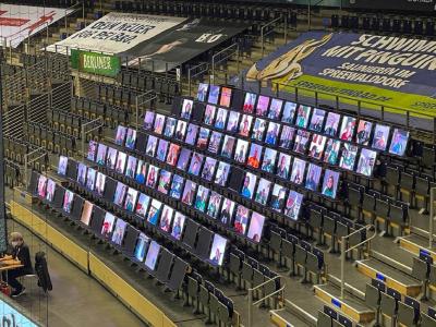 Dank alfaview® konnten über 100 Fans die Berliner Füchse beim Bundesliga-Spiel gegen die Rhein-Neckar-Löwen live anfeuern. © Otto Events