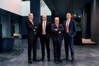 v.l.n.r.: Gert Müller, CEO und Managing Partner der GEMÜ Gruppe, Stephan Müller, Chief Financial Officer (CFO), Matthias Fick, Chief Operating Officers (COO), Stephan Gehrig, Chief Sales and Marketing Officer (CSMO)