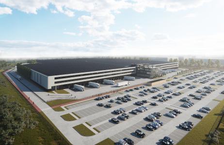 The logistics area at SHOP APOTHEKE EUROPE will be doubled to 40,000 m² with the new building in Sevenum near Venlo. The core is the new, state-of-the art logistics center © Shop Apotheke Europe
