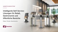 Modernes Kiosksystem von Axiomtek Deutschland für digitale Self-Service-Anwendungen im Einzelhandel und öffentlichen Bereich.