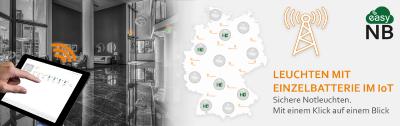 FiSCHER easy-NB
Leuchten mit Einzelbatterie im IoT
Sichere Notleuchten.
Mit einem Klick auf einen Blick