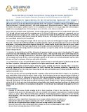 [PDF] Press Release: Equinox Gold Delivers Strong Q1 Financial Results; Scaling a Long-Life Canadian Gold Platform
