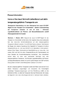 131001-PI-trans-o-flex baut Schnell-Lieferdienst auf aktiv temperaturgeführte Transporte um.pdf