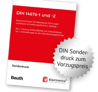 Mit der gebundene Sonderausgabe der DIN 14676-1 und -2 im kompakten DIN A5-Format sind Fachkräfte für Rauchwarnmelder gut informiert