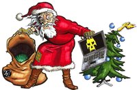 Karikatur zu IT-Sicherheitsbedrohungen zu Weihnachten 