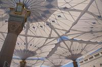The umbrellas now in place at the Piazza of the Prophet’s Holy Mosque in Medina. ©SL Rasch
