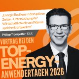 Vortrag „Energie-Resilienz in disruptiven Zeiten – Untersuchung der Wirtschaftlichkeit von Wärmespeicherkraftwerken“ von Philipp Trompetter, Wissenschaftlicher Mitarbeiter des Institut für Technische Thermodynamik des Deutsches Zentrum für Luft- und Raumfahrt e.V. (DLR) auf den TOP-Energy Anwendertagen