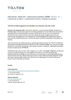 PM TRATON erhoeht Angebot je Stammaktie von Navistar auf USD 43,00.pdf