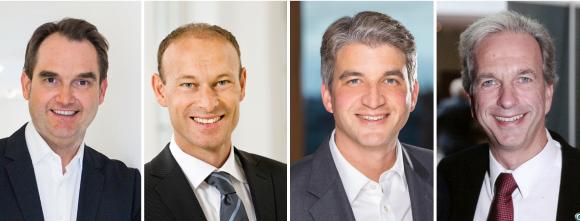 Dr. Oliver Grün, Prof. Dr. Rainer Lauterbach, Fabian Durst und Dirk Hönscheid (v.l.n.r.)