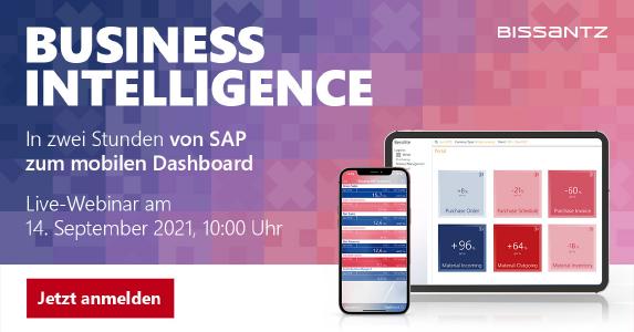 Business Intelligence mit den Bissantz ERP Solutions: In zwei Stunden von SAP zum mobilen Dashboard.