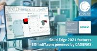 CADENAS integriert 3DfindIT.com in Solid Edge 2021 um Konstruktionszeiten zu beschleunigen