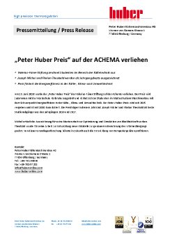 Huber PR151 - Peter Huber Preis auf der Achema verliehen (DE).pdf